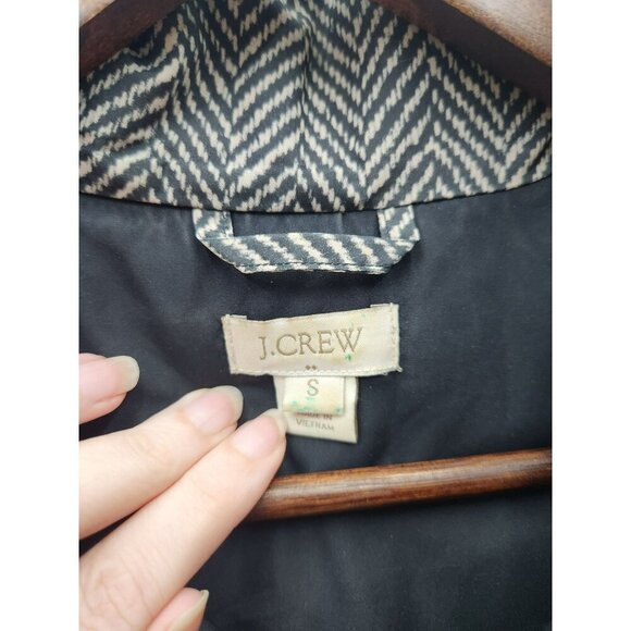 J.Crew Womens Quilted Puffer Vest 60% Down Black & White Herringbone Pattern S - Picture 3 of 9